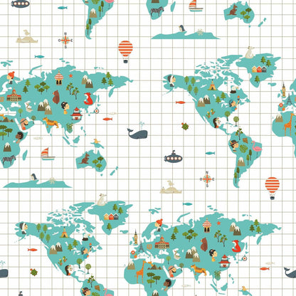 Nordic cover Kids&Cotton Mapamundi 140 x 200 cm World Map