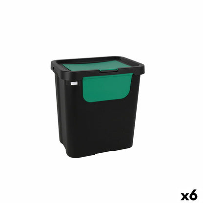 Recycling Waste Bin Tontarelli Moda double Green (6 Units) 24 L