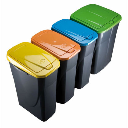 Recycling Waste Bin Mondex Ecobin Yellow With lid 25 L