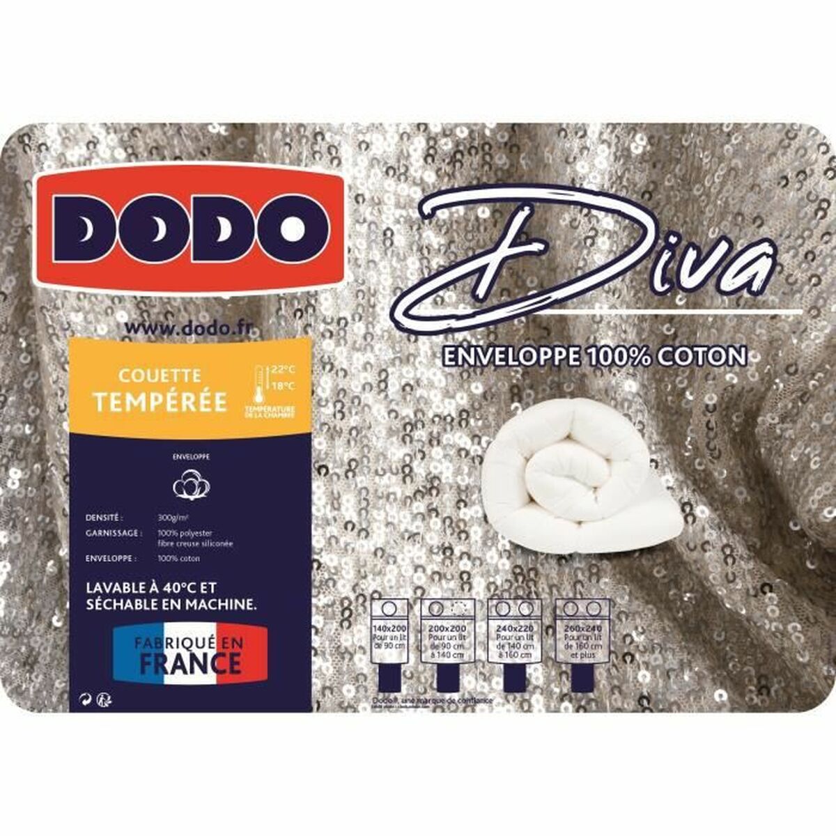 Duvet DODO Diva 200 x 200 cm 300 g/m²