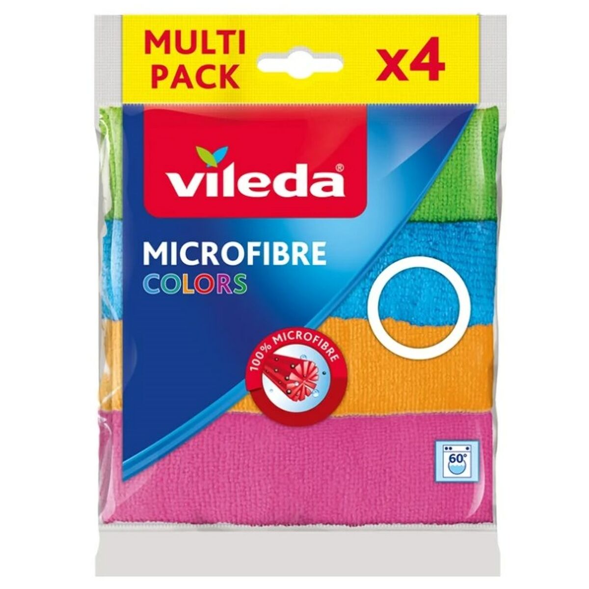 Microfibre cleaning cloth Vileda 155717 Blue White Green Orange (4 Units)