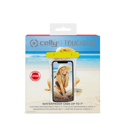 Wasserfestes Case Celly Touchbag 7" Gelb