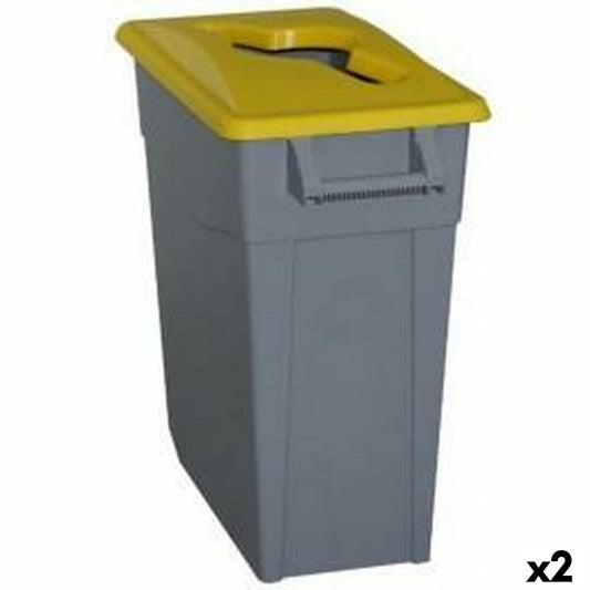 Recycling Waste Bin Denox 65 L Yellow (2 Units)