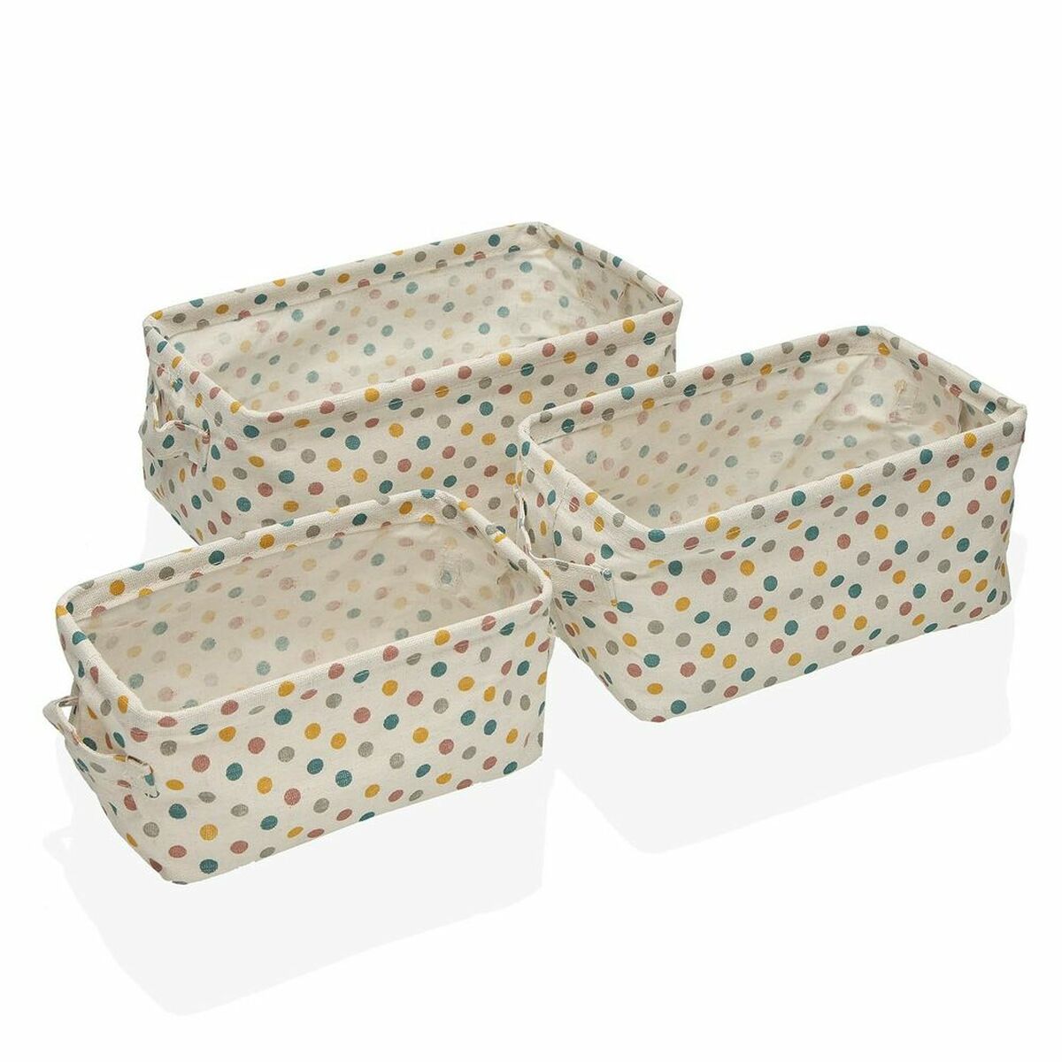 Basket set Versa Springdots Polyester Textile (3 pcs)