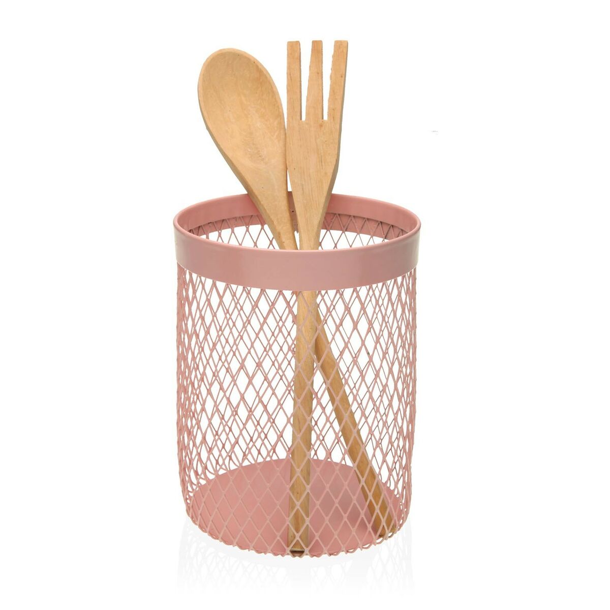 Pot for Kitchen Utensils Versa Pink (11,5 x 15,5 x 11,5 cm)