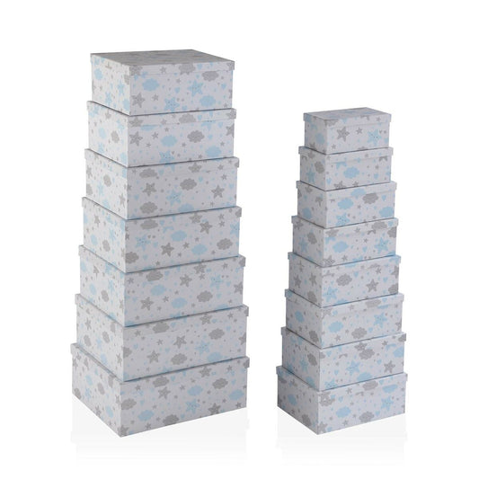 Set van opstapelbare opbergboxen Versa Baby Karton 15 Onderdelen 35 x 16,5 x 43 cm