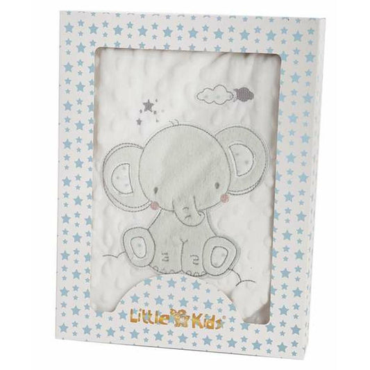 Baby blanket Elephant Green Embroidery Double-sided 100 x 75 cm