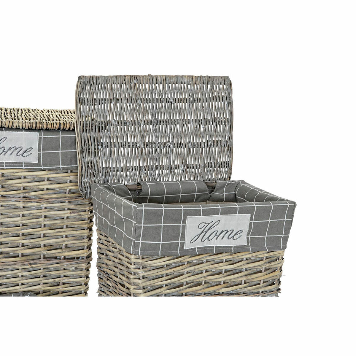 Basket set DKD Home Decor Polyester wicker Traditional (47 x 34 x 55 cm) (5 pcs)