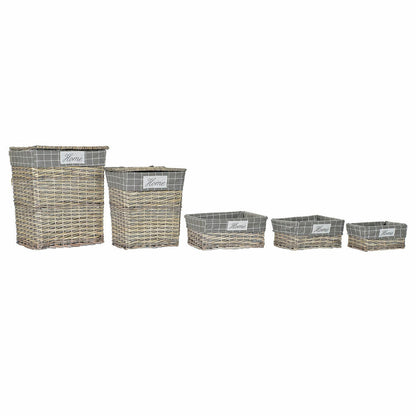 Basket spelset DKD Home Decor Polyester vlechtwerk Traditioneel (47 x 34 x 55 cm) (5 pcs)