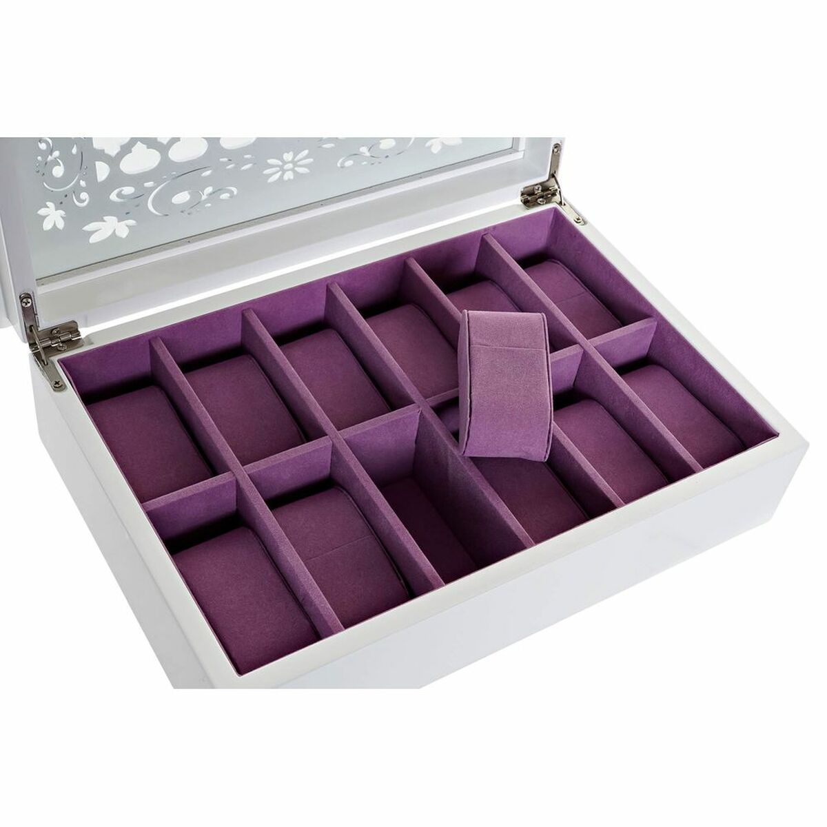Boîte à bijoux DKD Home Decor Montres 29 x 20 x 9,5 cm Cristal Lilas Blanc Bois MDF