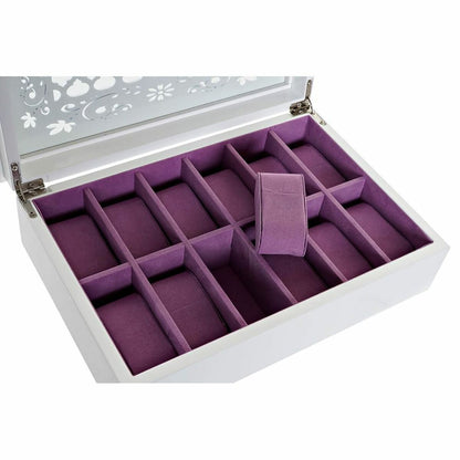 Box-Schmuckkästchen DKD Home Decor Uhren 29 x 20 x 9,5 cm Kristall Lila Weiß Holz MDF