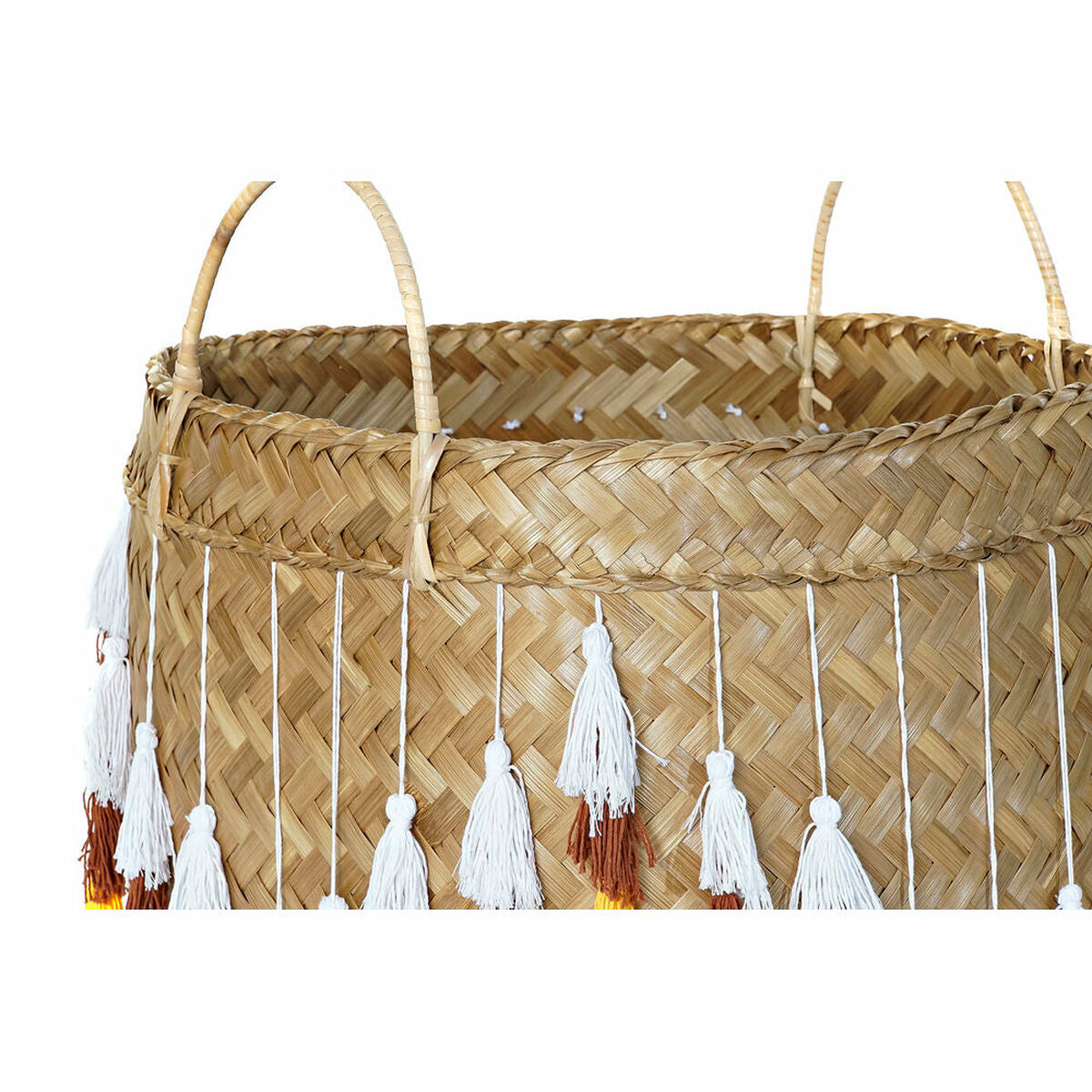 Basket set DKD Home Decor Bamboo Bali Fringe (3 pcs)