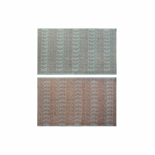 Tapijt DKD Home Decor 120 x 180 x 0,4 cm Blauw Polyester Groen Arabisch (2 Stuks)