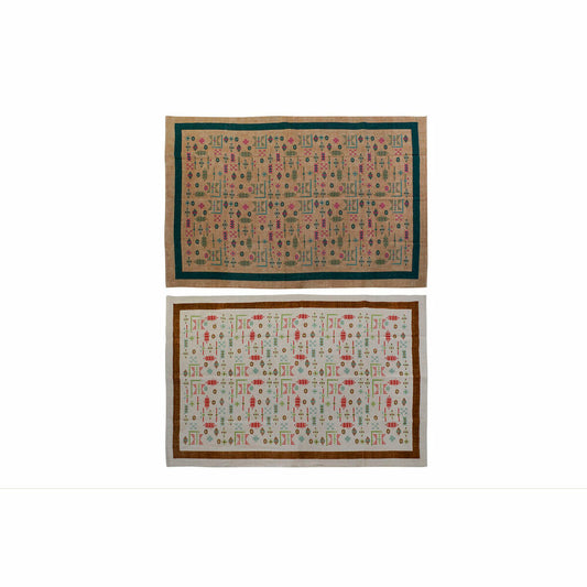 Tapijt DKD Home Decor 120 x 180 x 0,4 cm Polyester Wit Ikat Boho (2 Stuks)