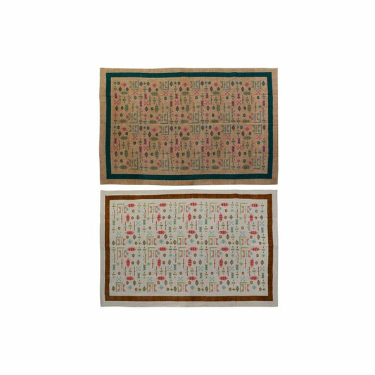Tapijt DKD Home Decor 160 x 230 x 0,4 cm Polyester Wit Ikat Boho (2 Stuks)