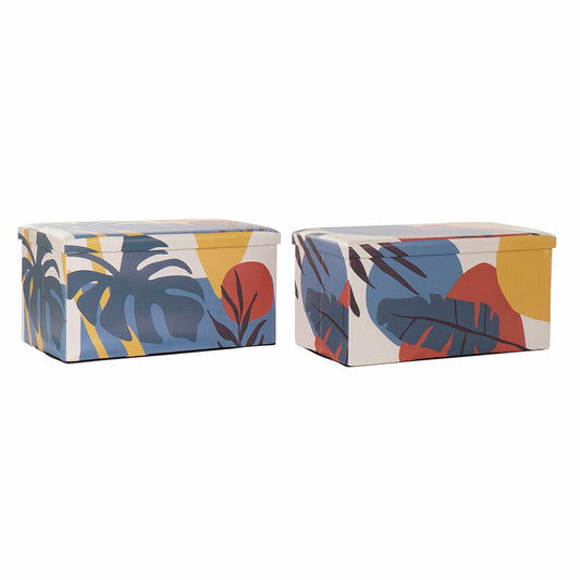 Boîte multi-usage DKD Home Decor 79 x 39,5 x 38 cm Polyuréthane Multicolore Tropical (2 unités)