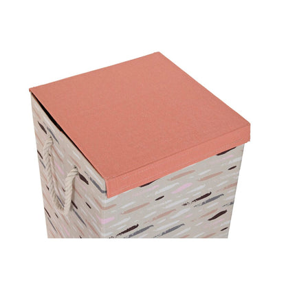 Korb für schmutzige Wäsche DKD Home Decor mit Deckel 36 x 36 x 55 cm Grau Orange (3 Stück)