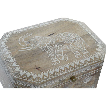 Boîte à bijoux DKD Home Decor 25,5 x 20 x 10,5 cm en bois de manguier naturel (2 unités)
