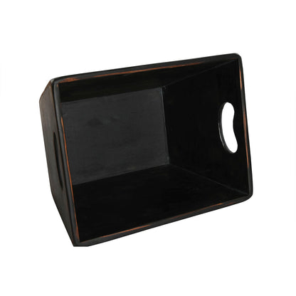 Storage boxes Home ESPRIT Black Fir wood 34 x 26 x 18 cm 4 Pieces