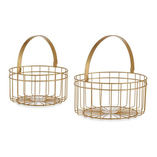 Basket set Golden Metal 2 Pieces