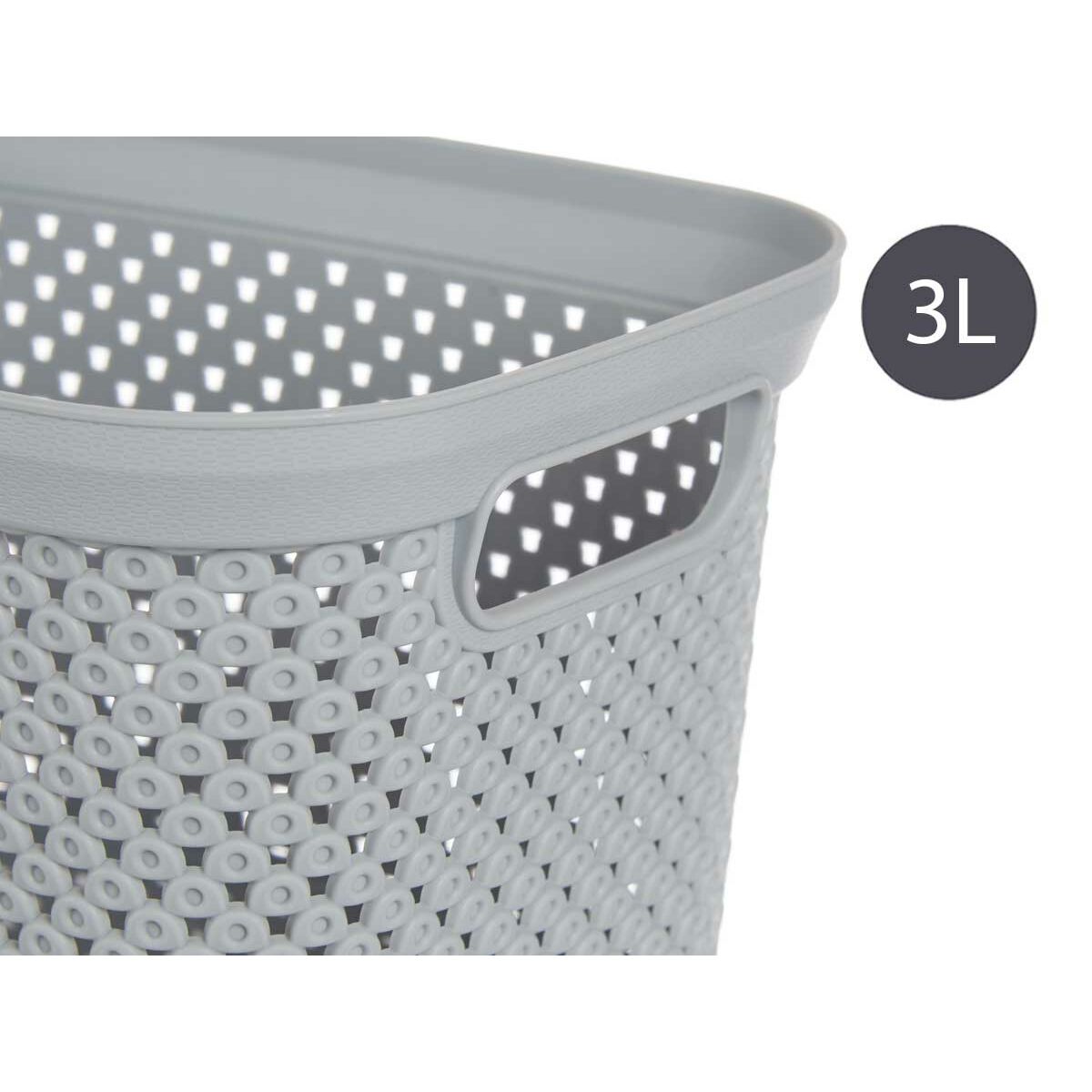 Basket 16,5 x 12,5 x 23 cm Grey Plastic 3 L