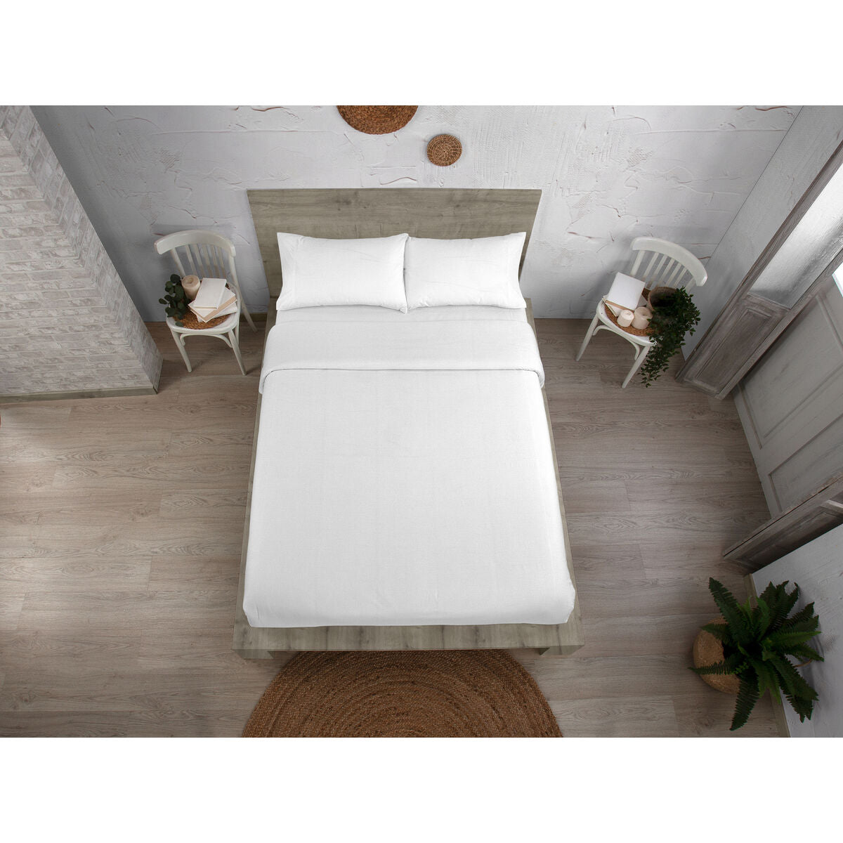 Bettdeckenbezug Alexandra House Living QUTUN Weiß 150 x 220 cm