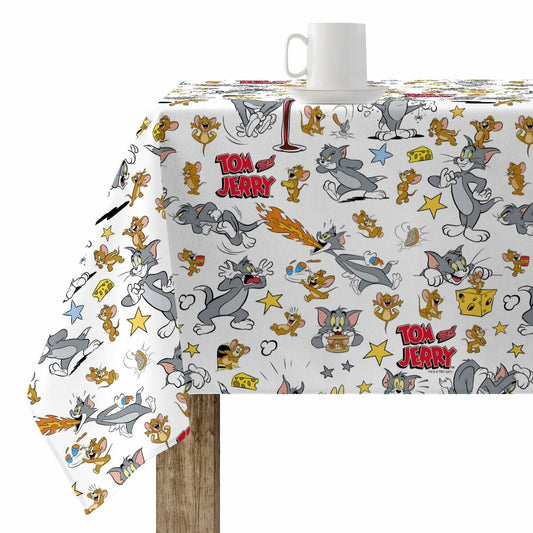 Fleckenabweisende geharzte Tischdecke Belum Tom & Jerry 02 140 x 140 cm