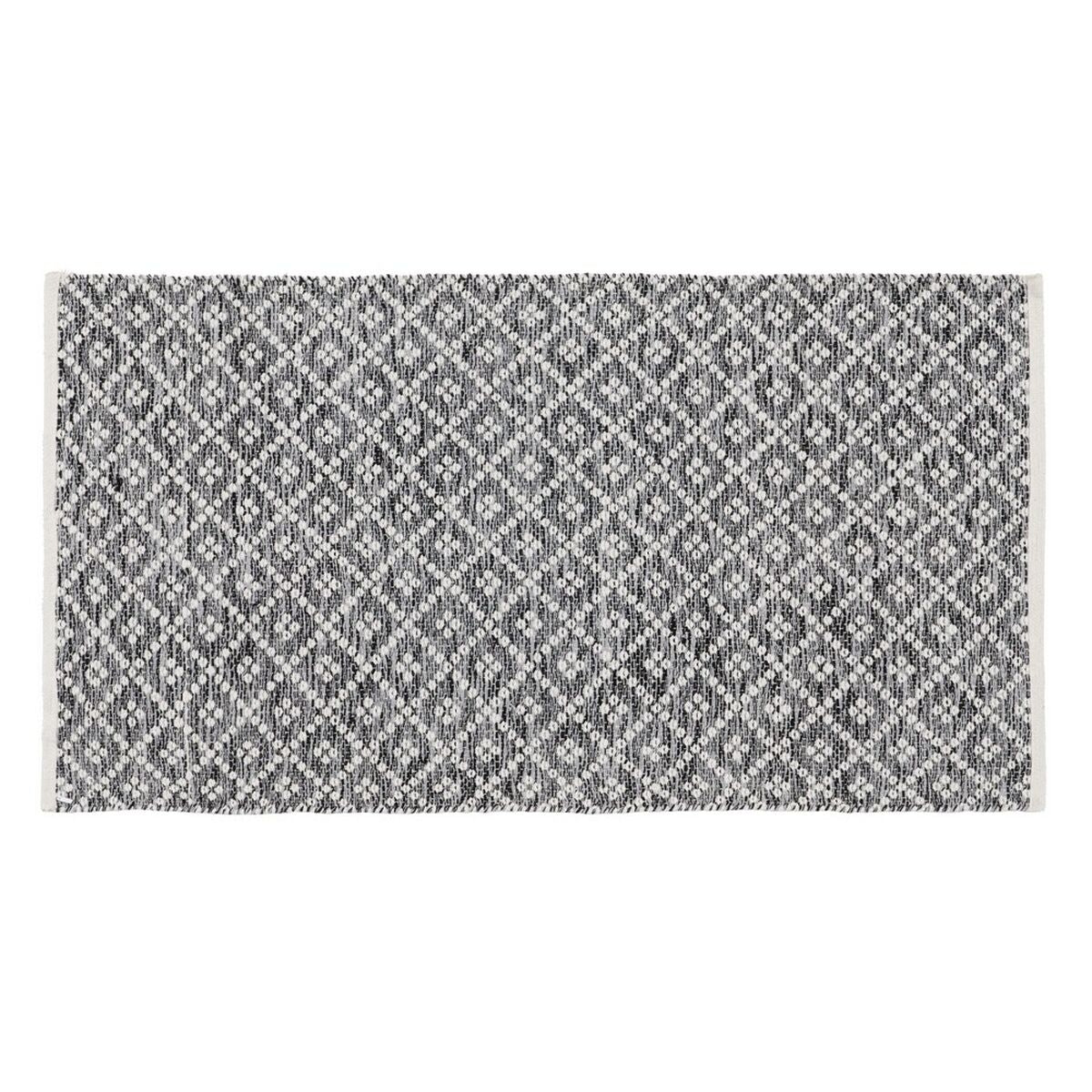 Teppich Weiß Grau 70 % Baumwolle 30 % Polyester 80 x 150 cm
