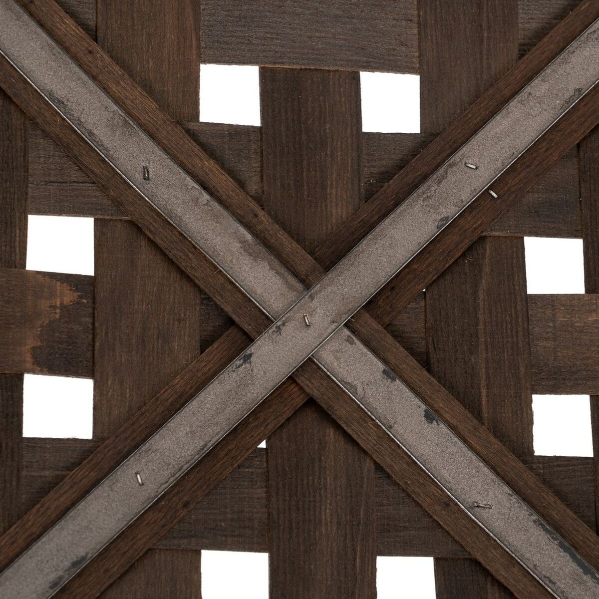 Ensemble de paniers en bois marron 52 x 52 x 11,5 cm (3 unités)