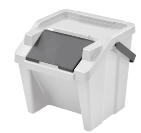 Recycling Papierkorb Tontarelli Moda Weiß 28 L Stapelbar