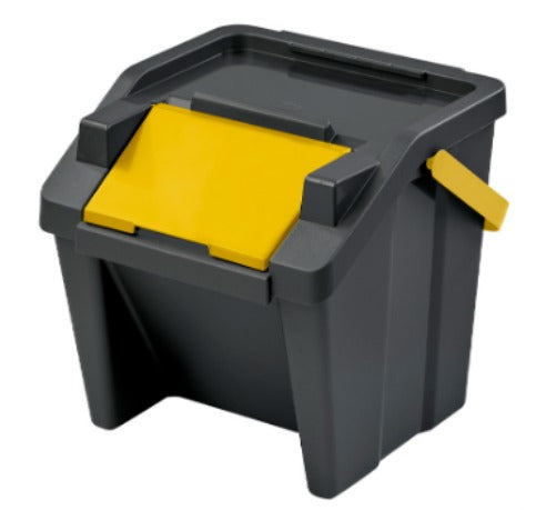 Recycling Waste Bin Tontarelli Moda Yellow 28 L Stackable