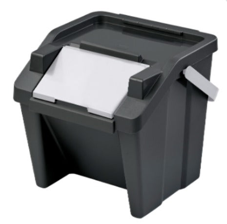 Recycling Waste Bin Tontarelli Moda Black White 28 L Stackable