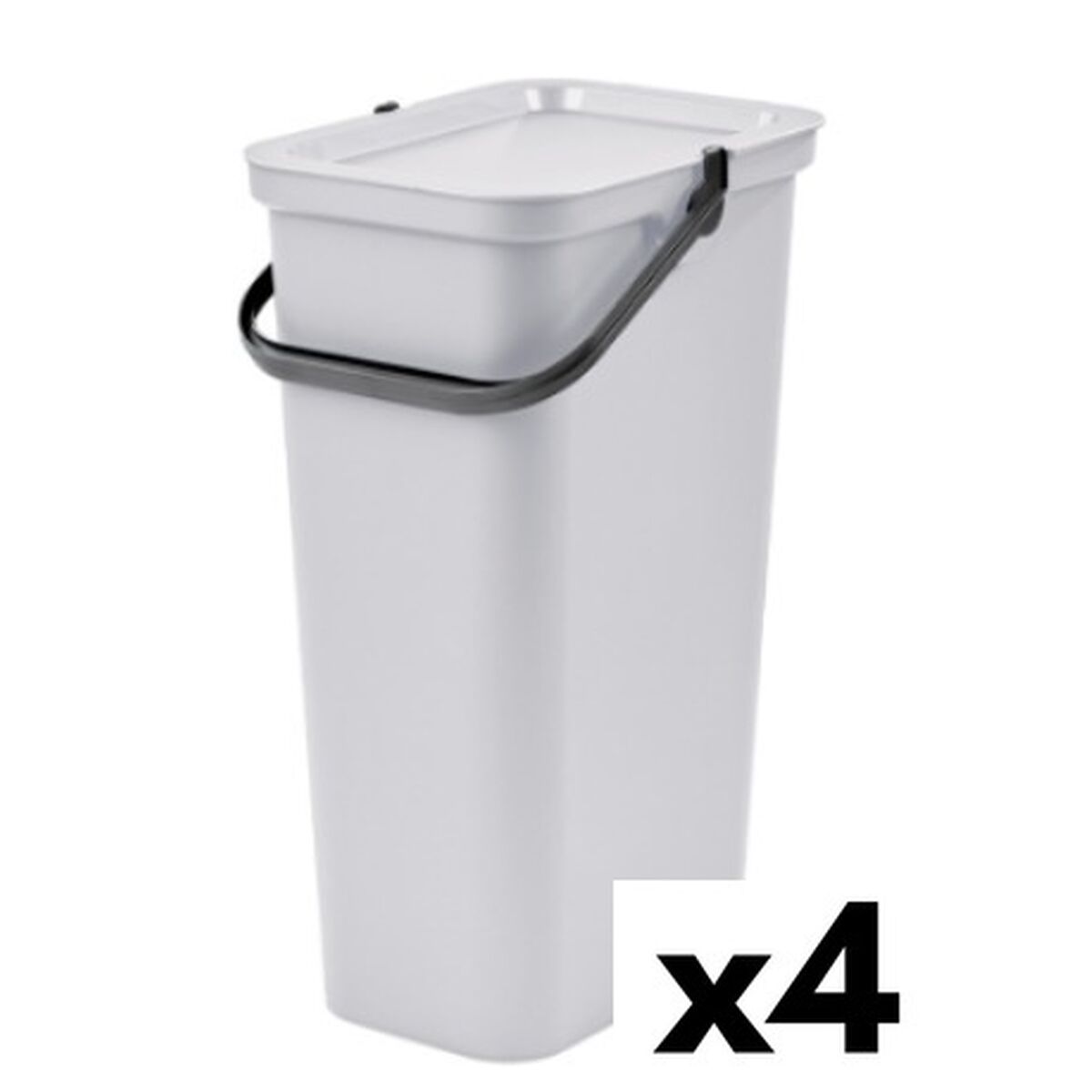 Recycling prullenbak Tontarelli Moda 38 L Wit (4 Stuks)