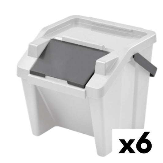 Recycling Papierkorb Tontarelli Moda Stapelbar 28 L Weiß (6 Stück)