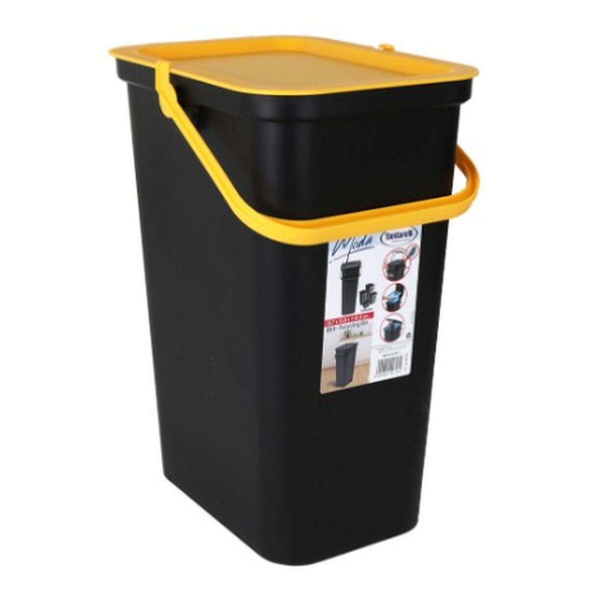 Recycling Waste Bin Tontarelli Moda 24 L Yellow Black (6 Units)