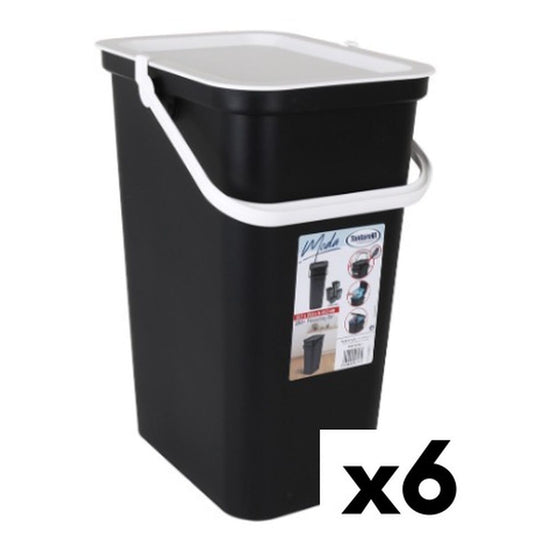 Recycling Papierkorb Tontarelli Moda 24 L Weiß Schwarz (6 Stück)