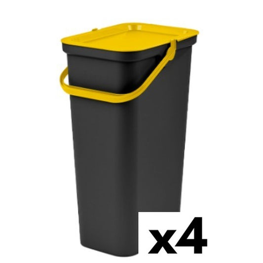 Recycling Waste Bin Tontarelli Moda 38 L Yellow (4 Units)