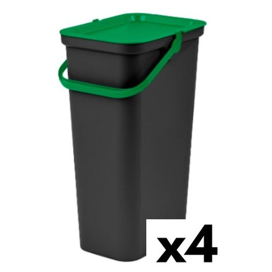 Recycling Waste Bin Tontarelli Moda 38 L Green (4 Units)