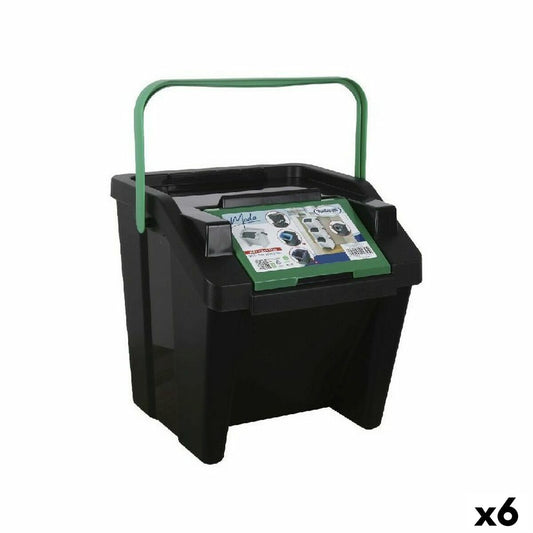 Recycling Papierkorb Tontarelli Moda Stapelbar 28 L grün (6 Stück)