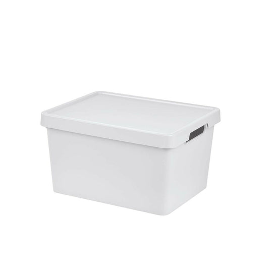 Storage Box with Lid Tontarelli Maya White 16,2 L 36 x 28 x 20 cm
