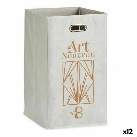 Panier Art Nouveau en carton blanc doré 60 L 35 x 57 x 35 cm (12 unités)