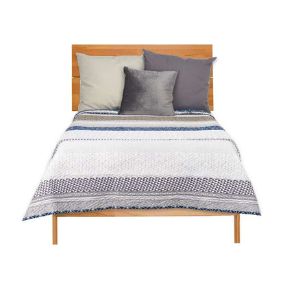 Reversible Bedspread 240 x 260 cm Hexagonal Blue White Grey (6 Units)