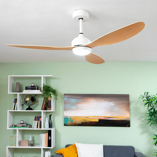 LED Ceiling Fan with 3 ABS Blades Wuled InnovaGoods Wood 36 W 52" Ø132 cm